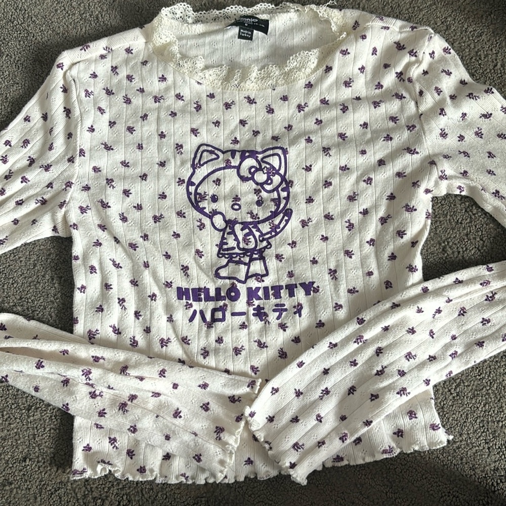 hello kitty white lace long sleeve